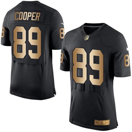 Nike Raiders #89 Amari Cooper Black Team Color Men's Stitched NFL New Elite Gold Jersey